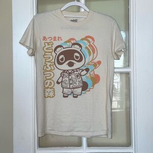 Hot topic Nintendo animal crossing Tom nook short sleeve cream T-shirt size S